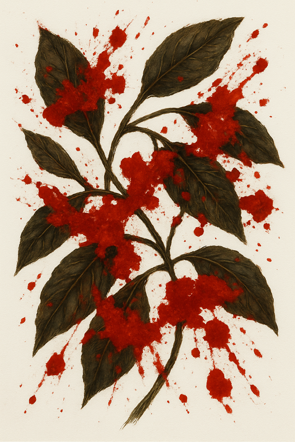 Blood on leaves for post "Strange Fruit"