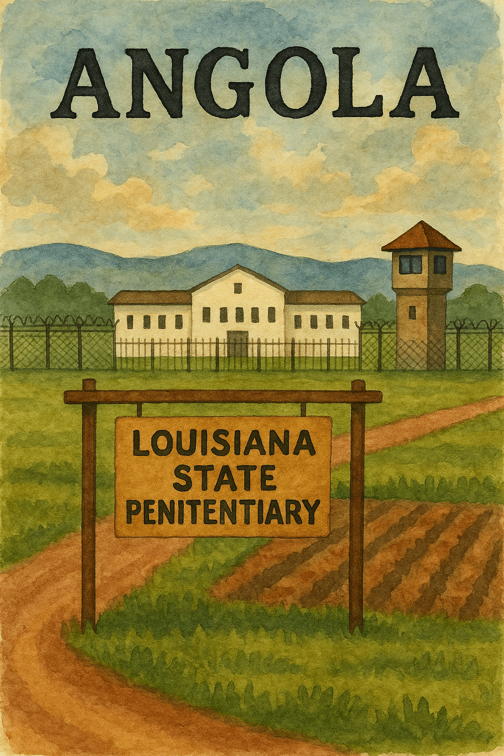 Watercolor Art of Angola Prison 